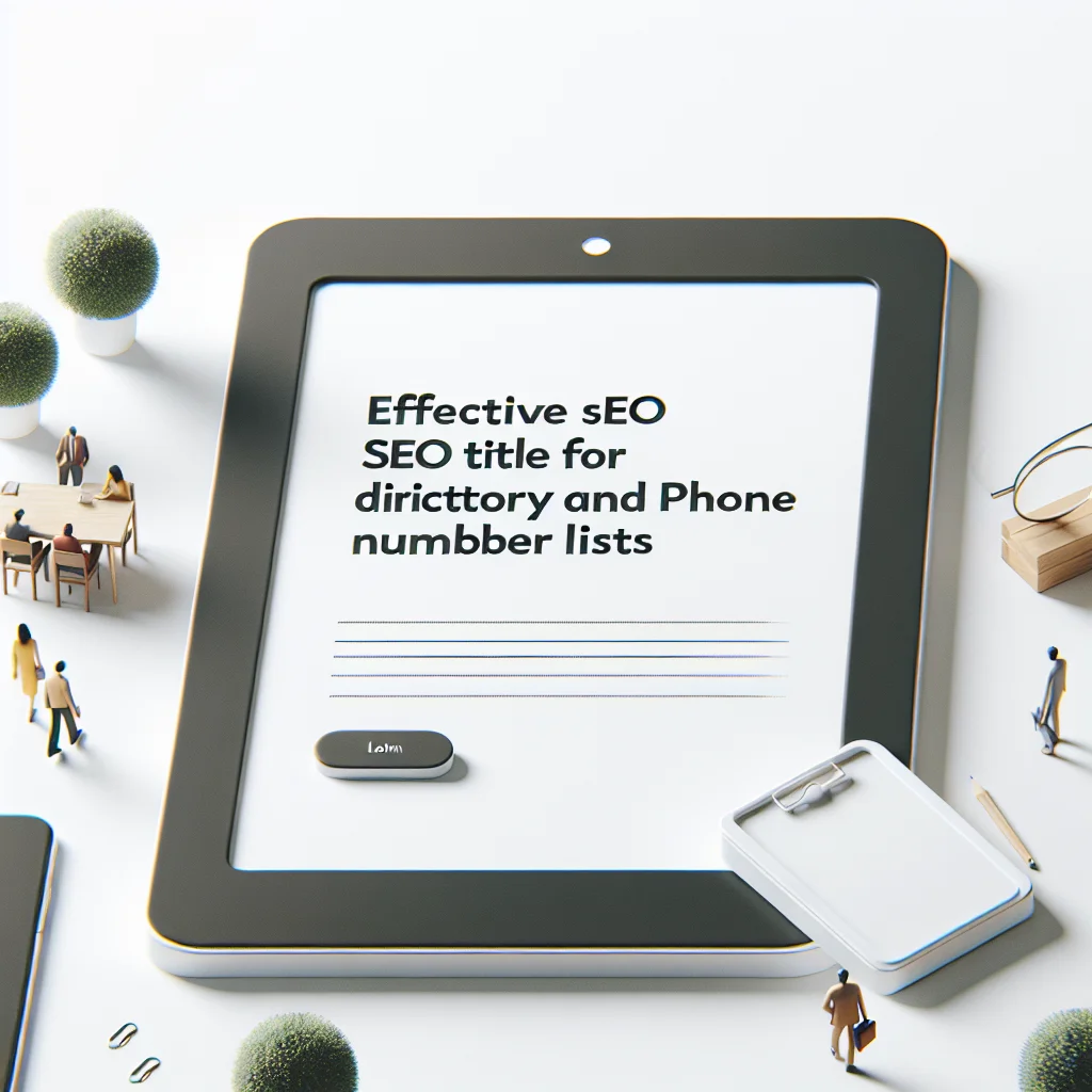 Firma Rehberi ve Telefon Numaraları Listesi için Etkili SEO Başlığı